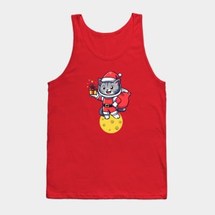 Space cat in Santa Claus suit Tank Top